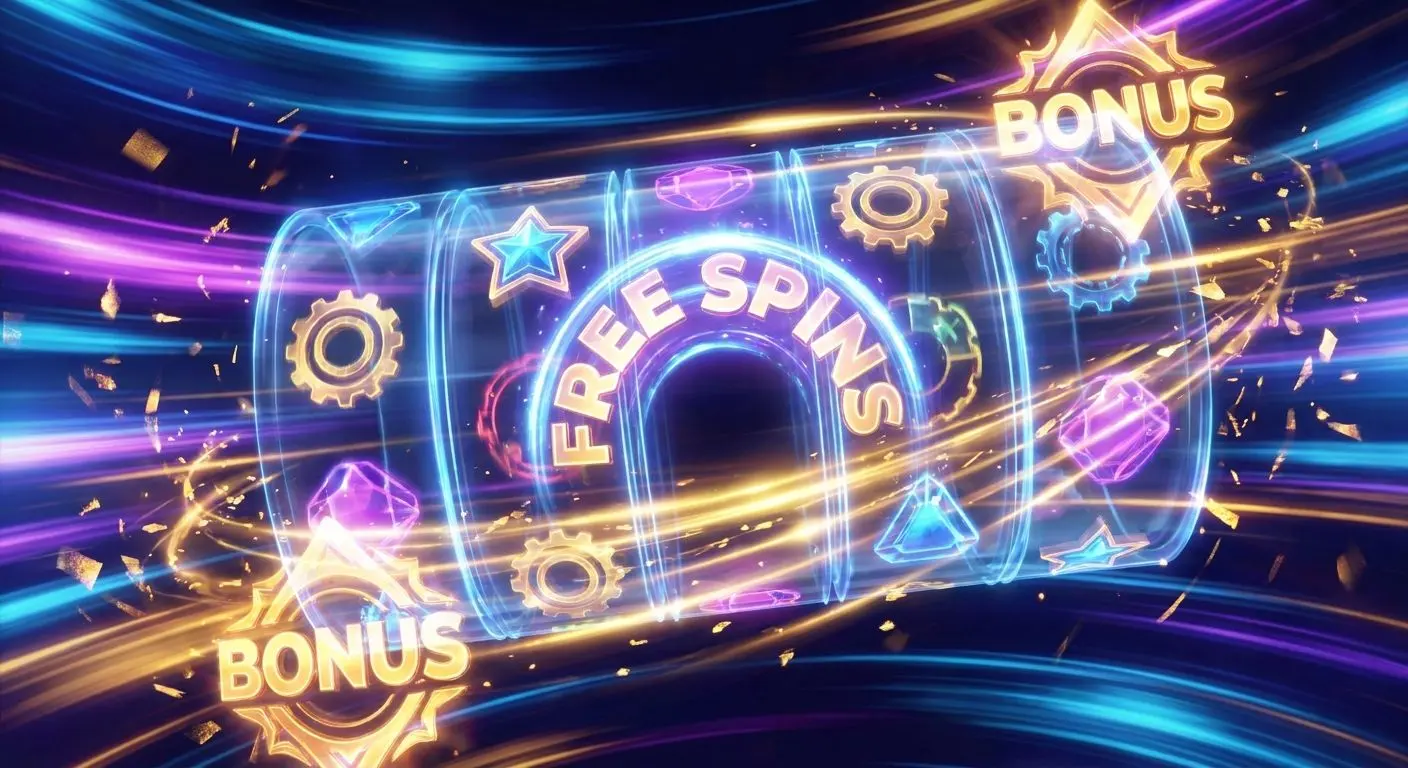 Free spins round slot visual Abstract slot interface showing a free spins round in action