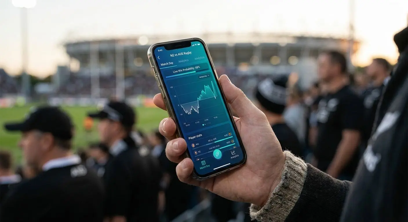 Smartphone showing live sports interface in mobile format